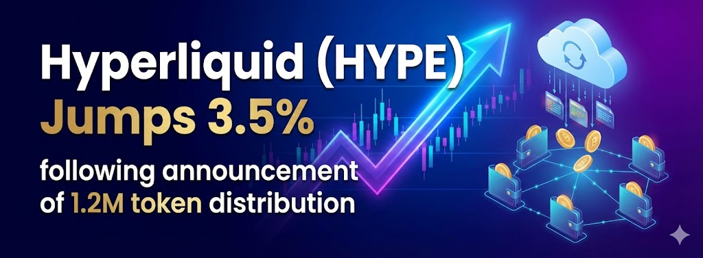 Hyperliquid (HYPE) jumps 3.5% following announcement of 1.2M token distribution